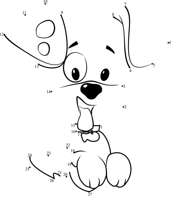 Bubble-Puppy-From-Bubble-Guppies-Dot-To-Dot printable dot to dot worksheet