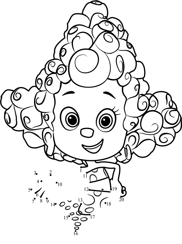 Deema-From-Bubble-Guppies-Dot-To-Dot printable dot to dot worksheet