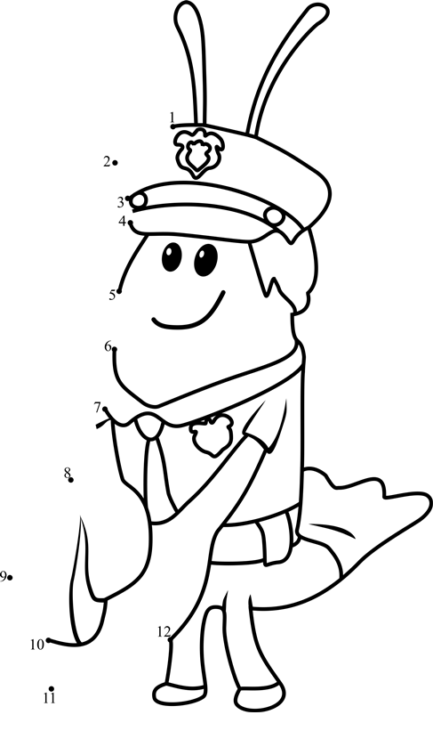 Officer-Miranda-From-Bubble-Guppies-Dot-To-Dot printable dot to dot worksheet