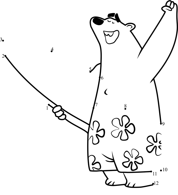 Polar-Bear-From-Bubble-Guppies-Dot-To-Dot printable dot to dot worksheet