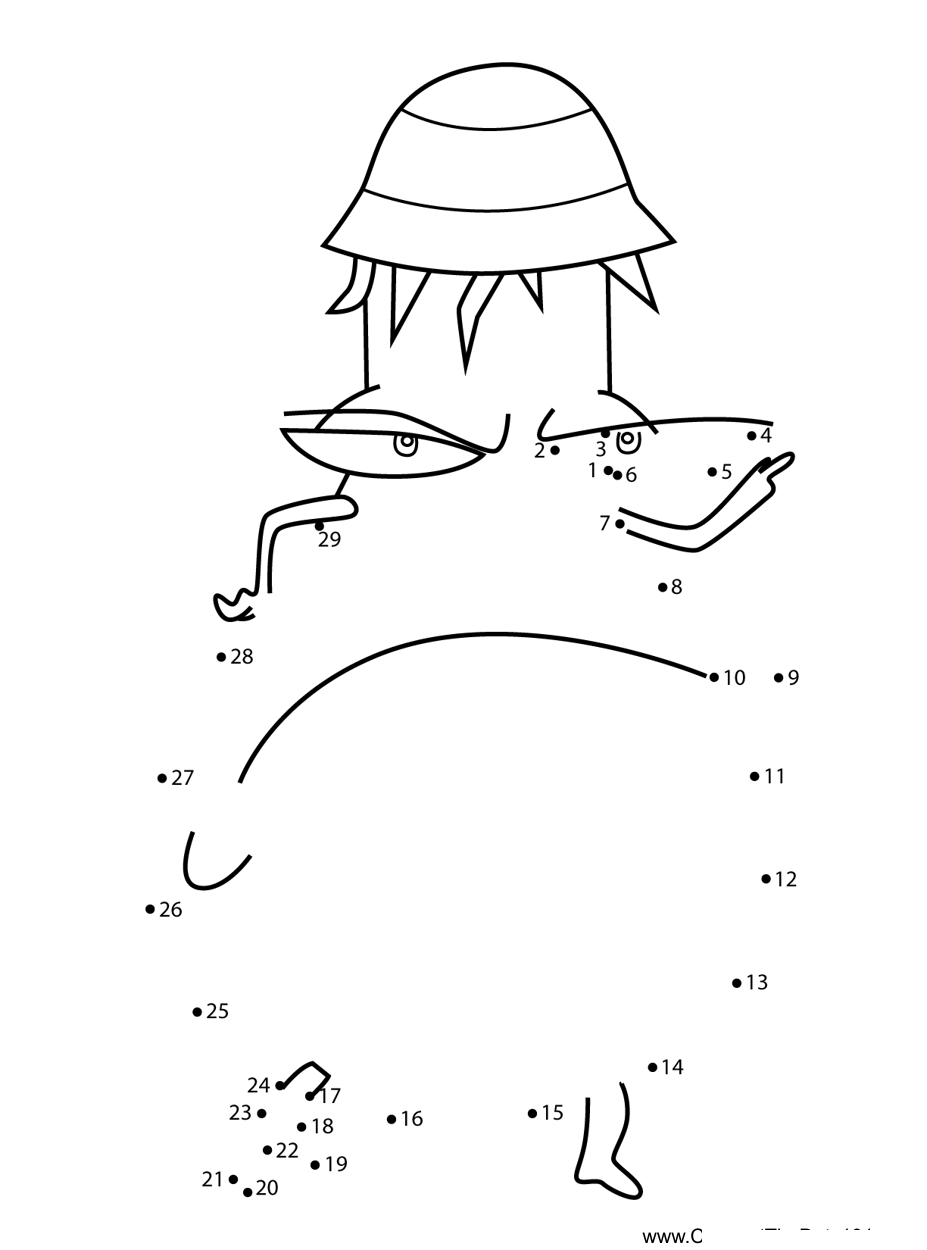 Bobby-Ganoush-Courage-The-Cowardly-Dog printable dot to dot worksheet