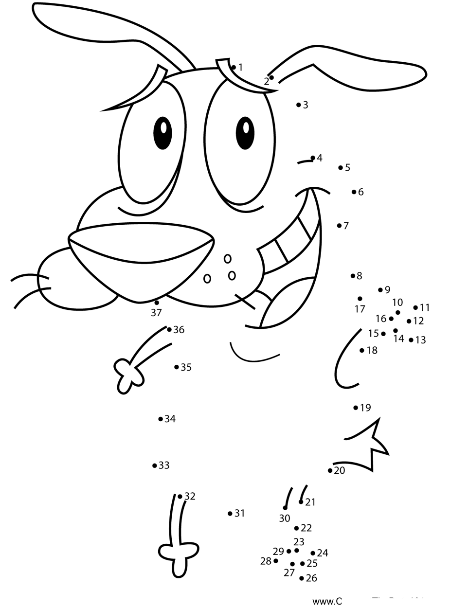 Courage-Courage-The-Cowardly-Dog printable dot to dot worksheet