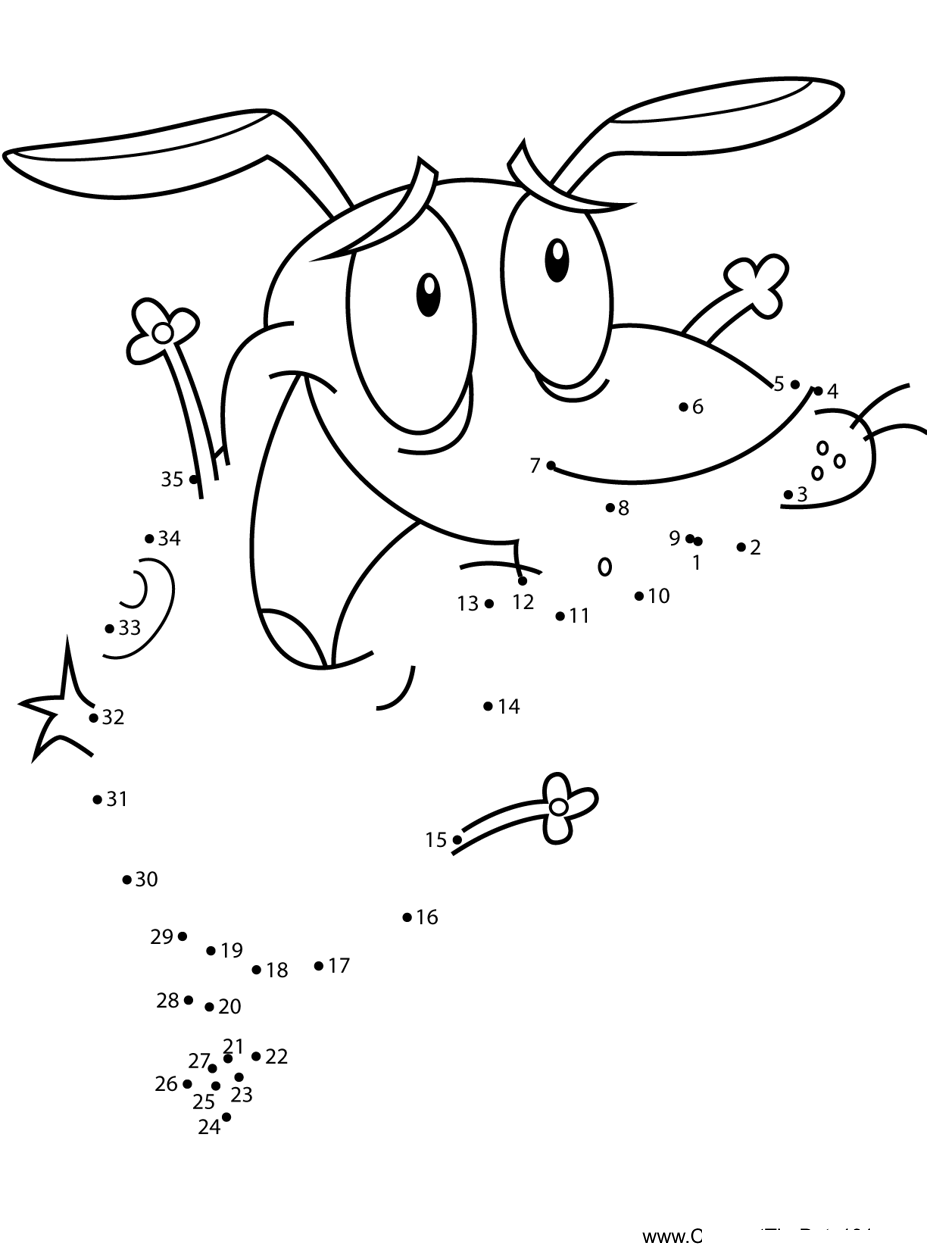 Courage-Happy-Courage-The-Cowardly-Dog printable dot to dot worksheet