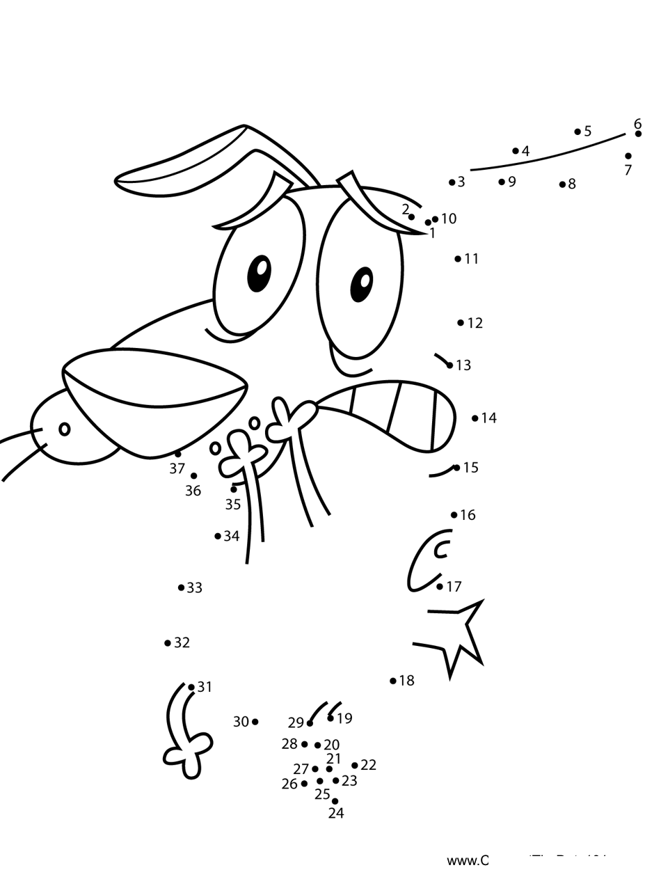 Courage-Is-Worried-Courage-The-Cowardly-Dog printable dot to dot worksheet