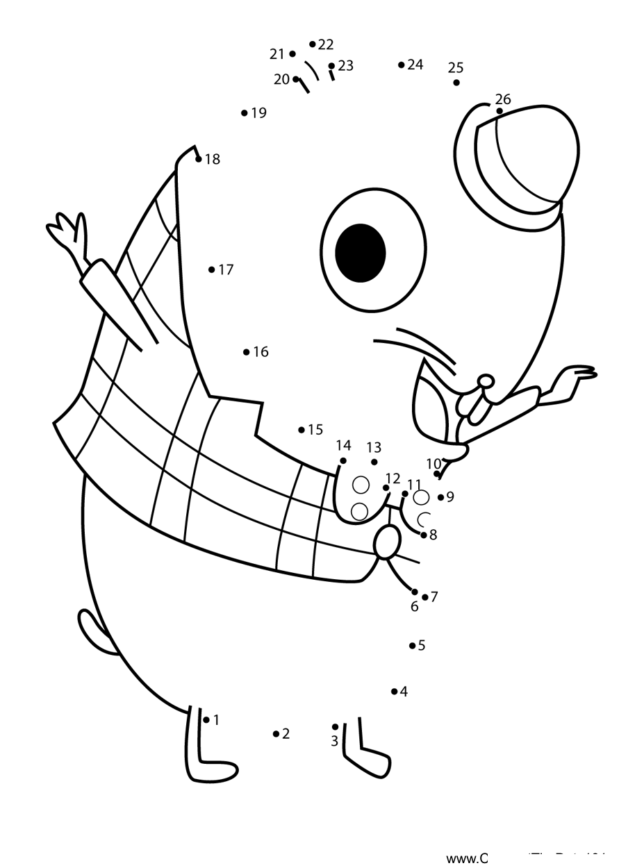 Dr-Gerbil-Courage-The-Cowardly-Dog printable dot to dot worksheet