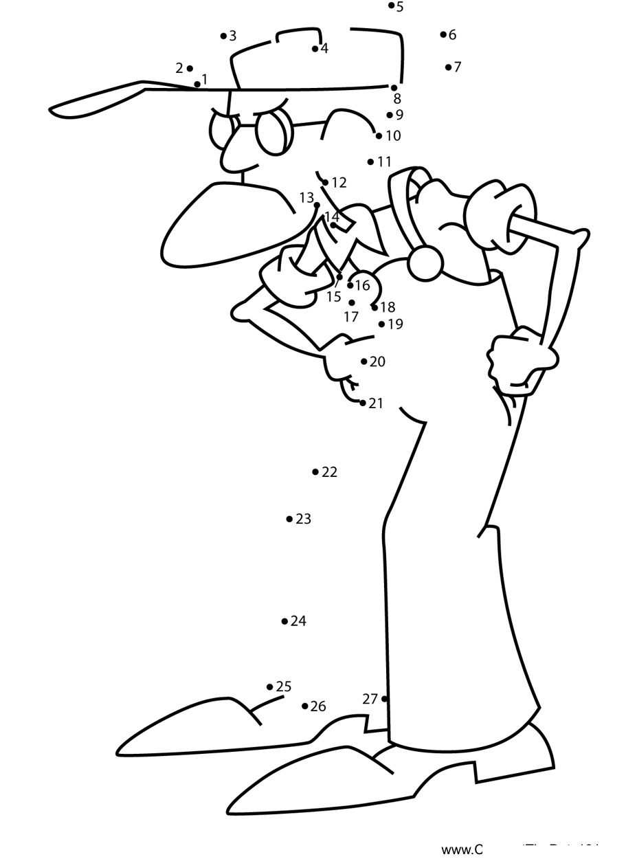 Eustace-Bagge-Courage-The-Cowardly-Dog printable dot to dot worksheet