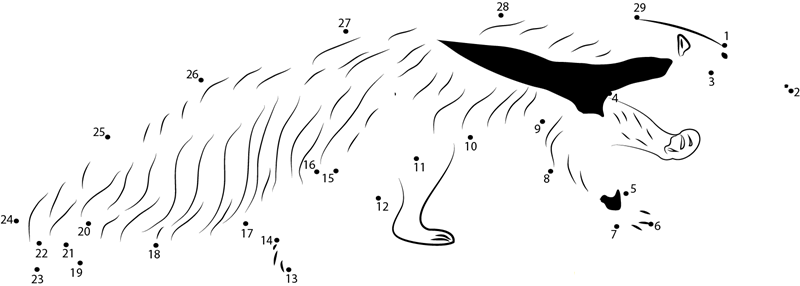 Giant Anteater Running dot to dot worksheets