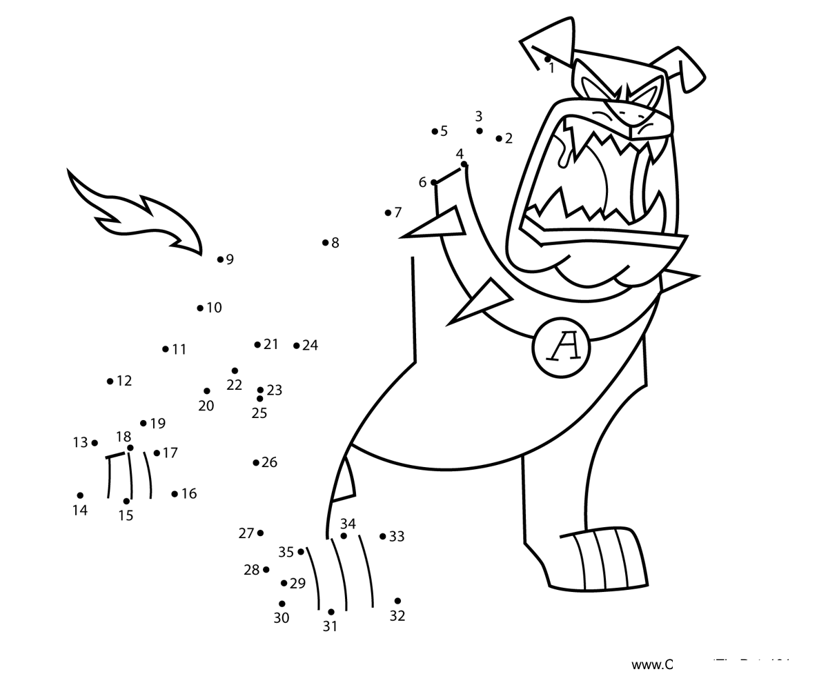 Cujo-Danny-Phantom printable dot to dot worksheet