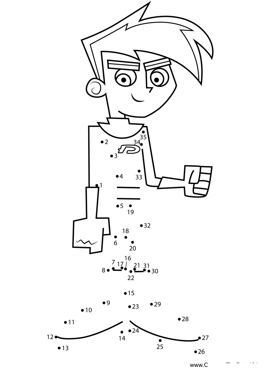 Danny-Phantom-Danny-Phantom printable dot to dot worksheet