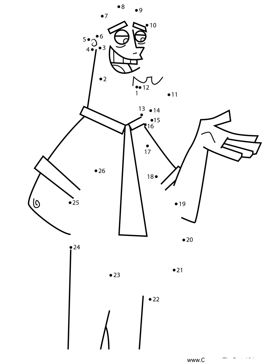 Mr-Lancer-Danny-Phantom printable dot to dot worksheet