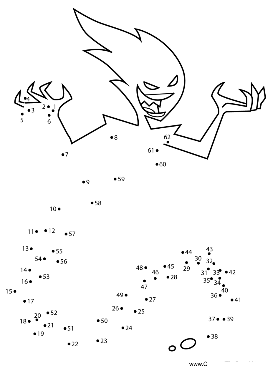 Penelope-Spectra-Ghost-Danny-Phantom dot to dot worksheets