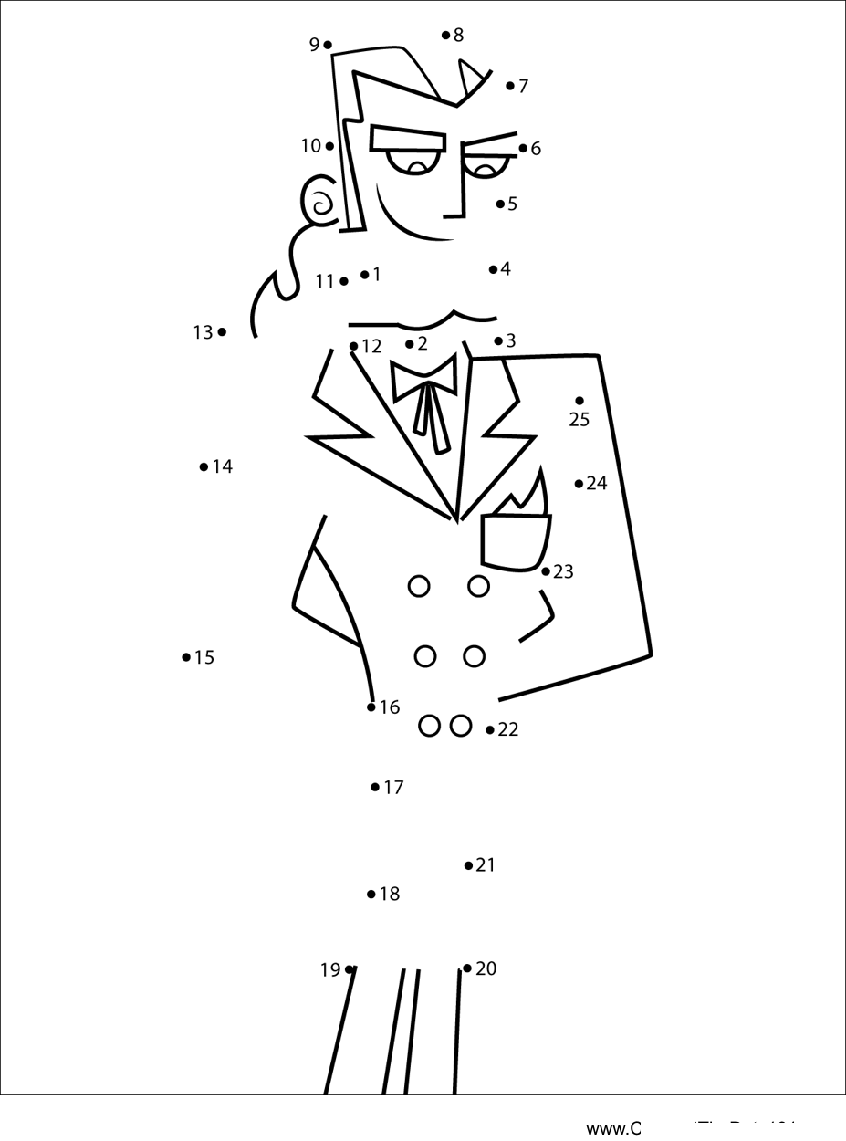 Vlad-Masters-Danny-Phantom printable dot to dot worksheet