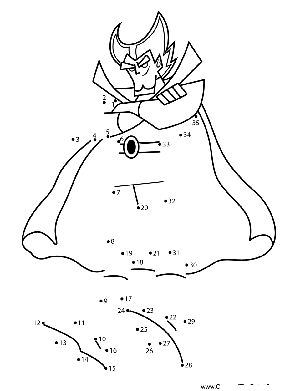 Vlad-Plasmius-Danny-Phantom dot to dot worksheets