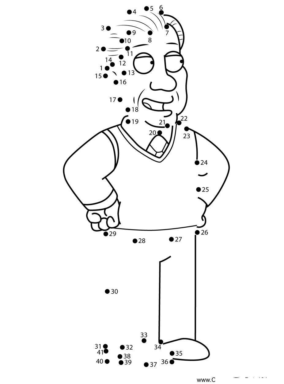 Bert-Family-Guy dot to dot worksheets