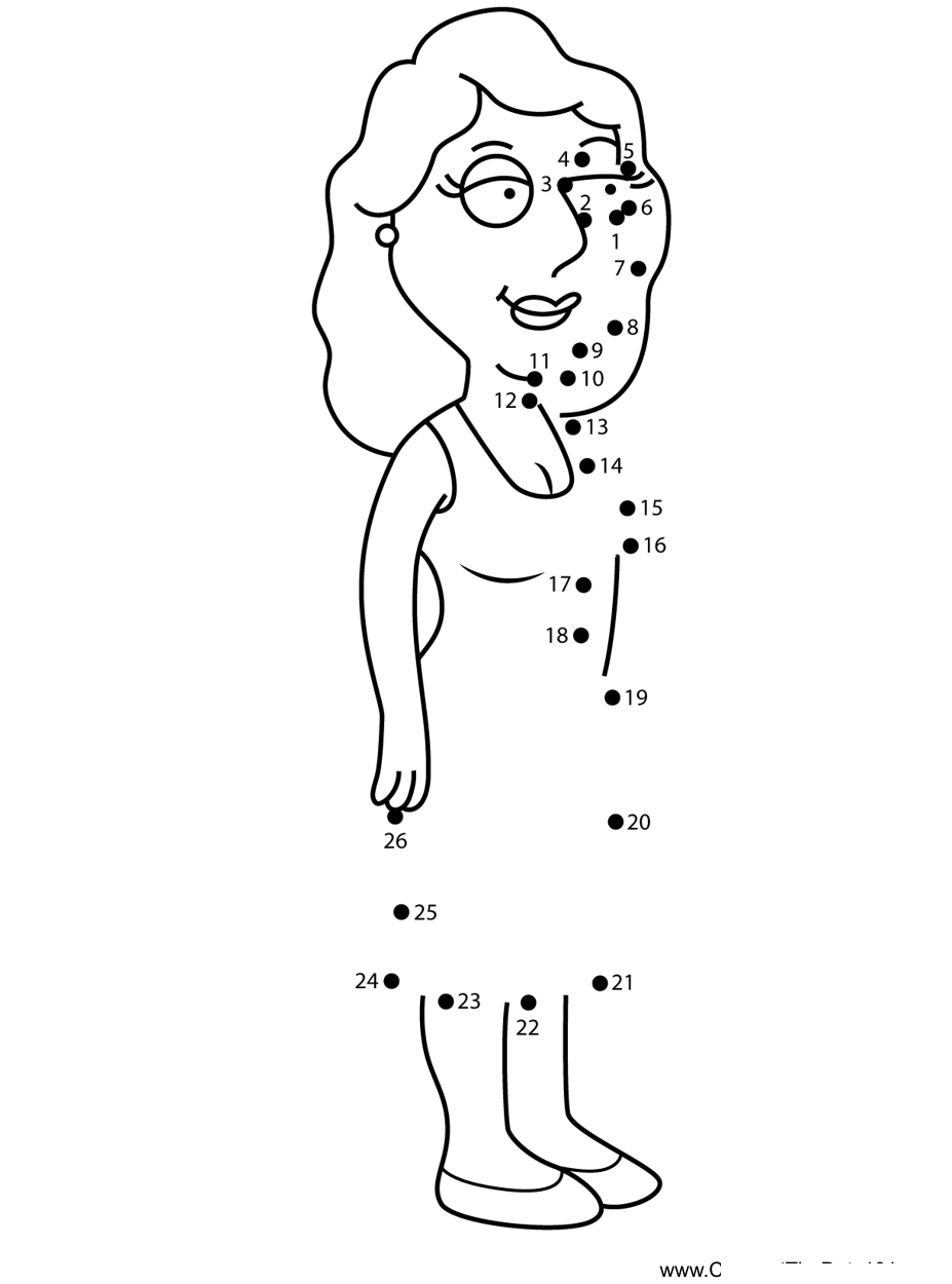 Bonnie-Swanson-Family-Guy dot to dot worksheets