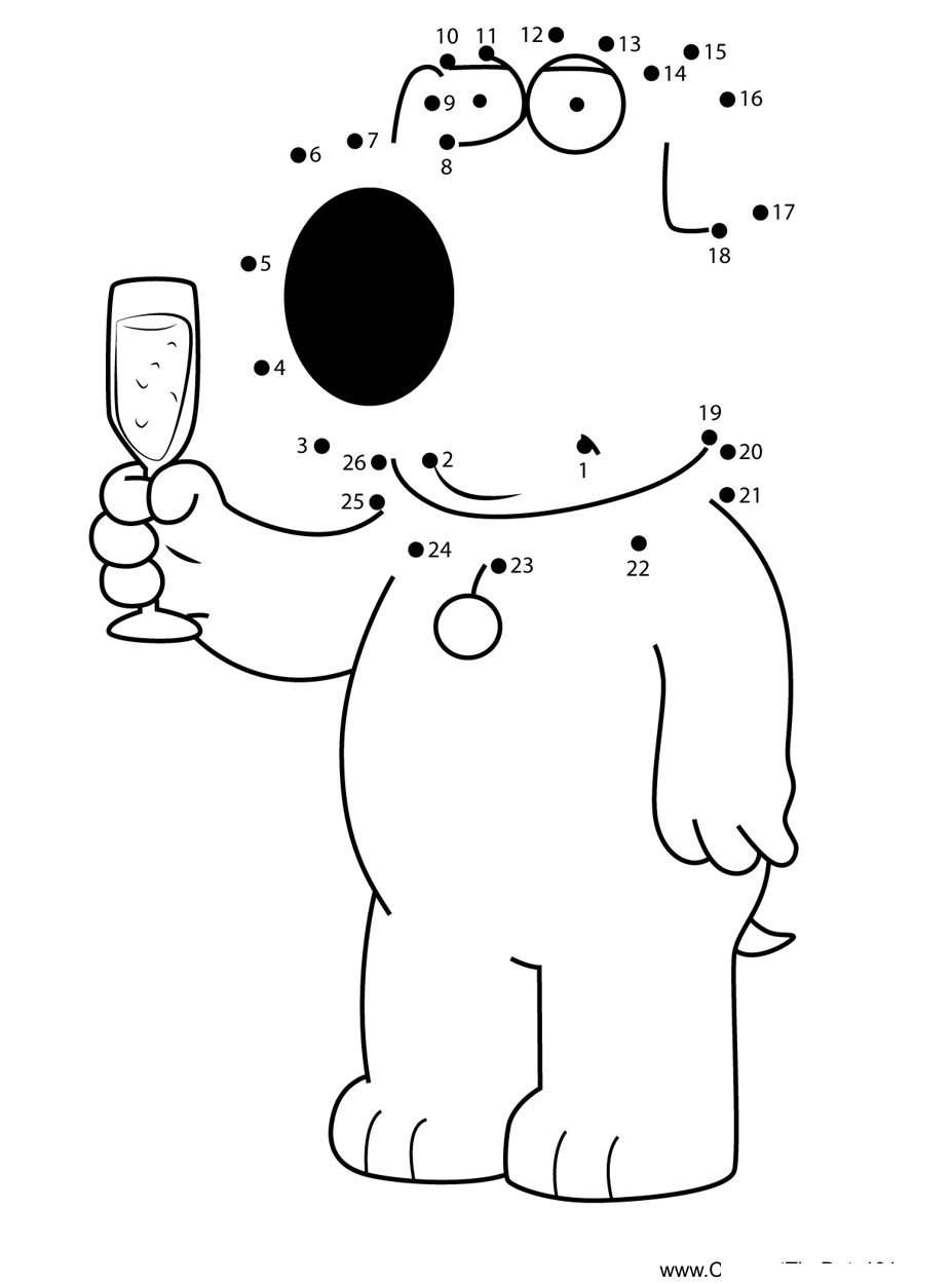 Brian-Griffin-Family-Guy dot to dot worksheets