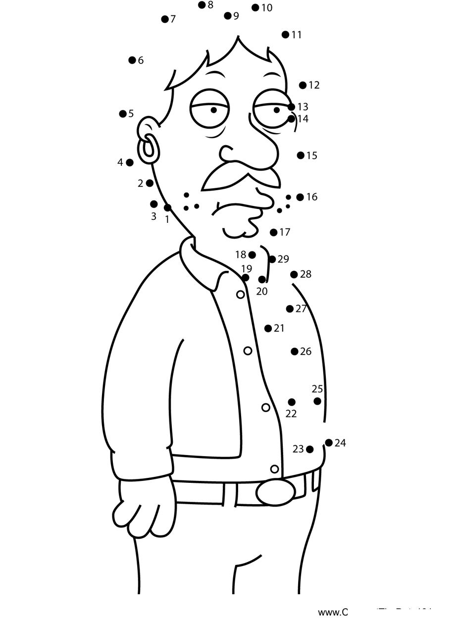 Bruce-Family-Guy dot to dot worksheets