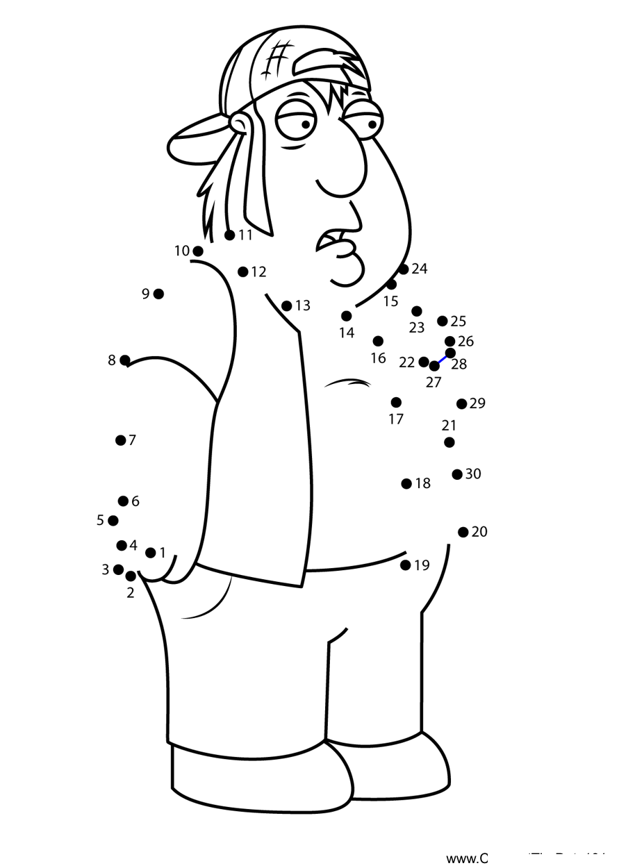 Carl-Family-Guy dot to dot worksheets