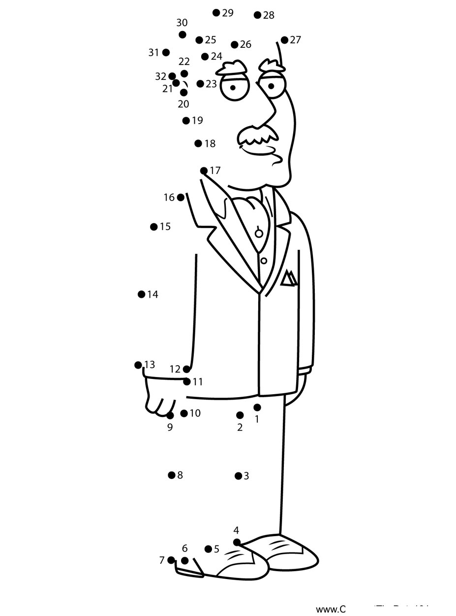 Carter-Pewterschmidt-Family-Guy printable dot to dot worksheet