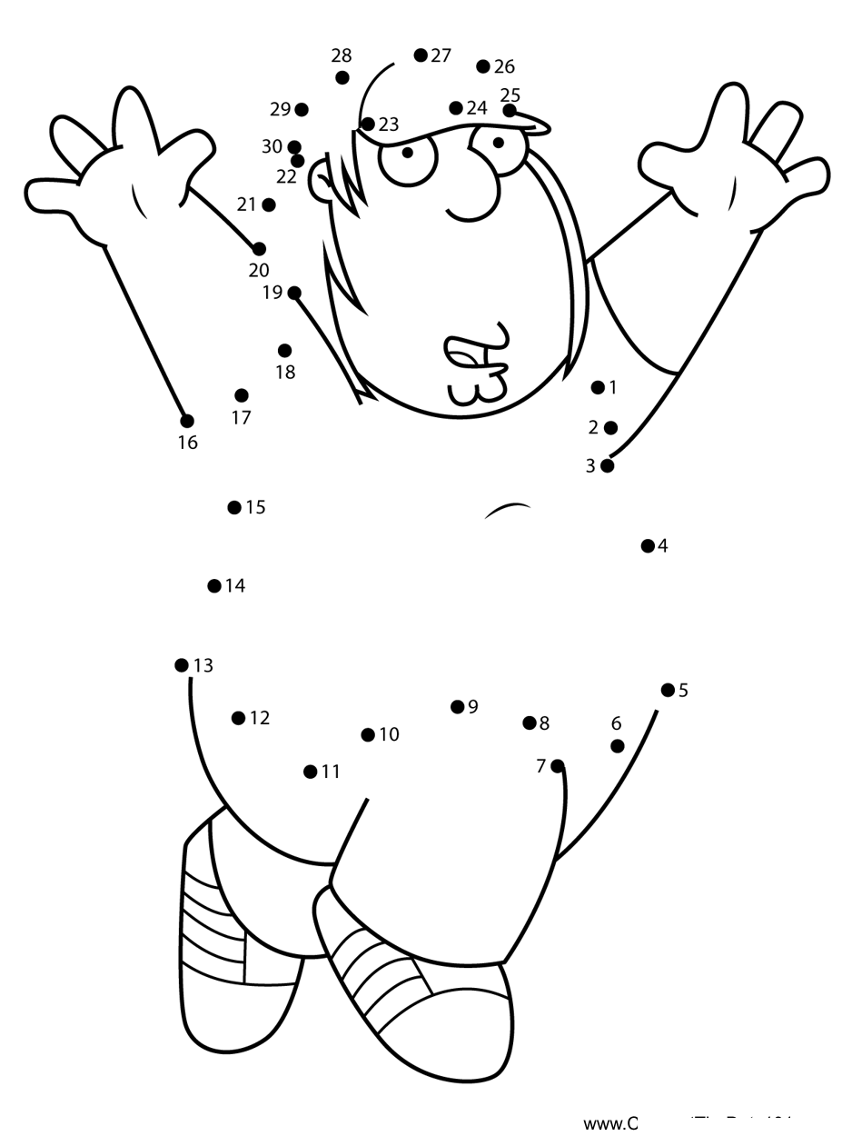 Chris-Griffin-Happy-Family-Guy dot to dot worksheets