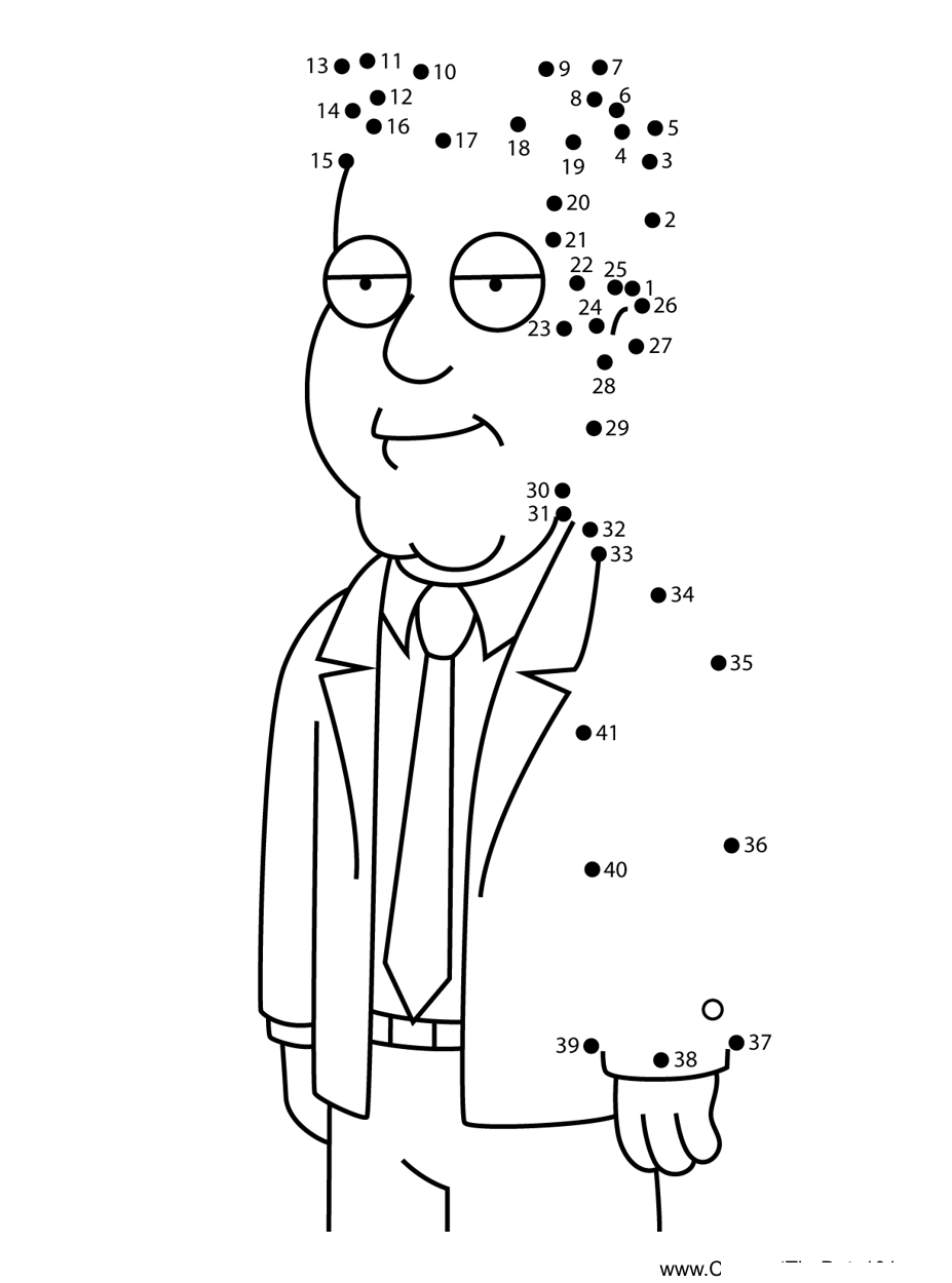 Christian-Aftershave-Family-Guy printable dot to dot worksheet