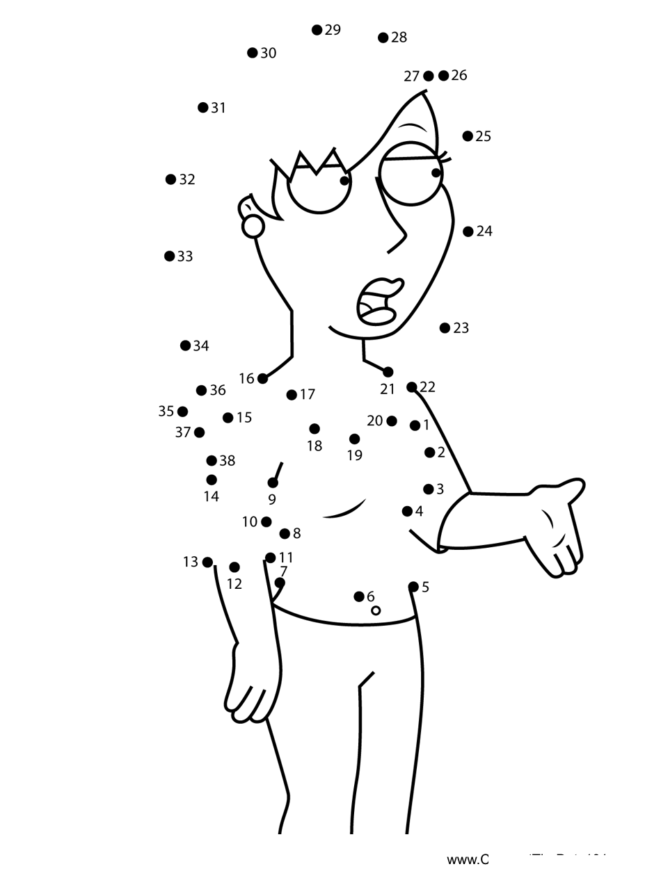 Connie-D-Amico-Family-Guy printable dot to dot worksheet