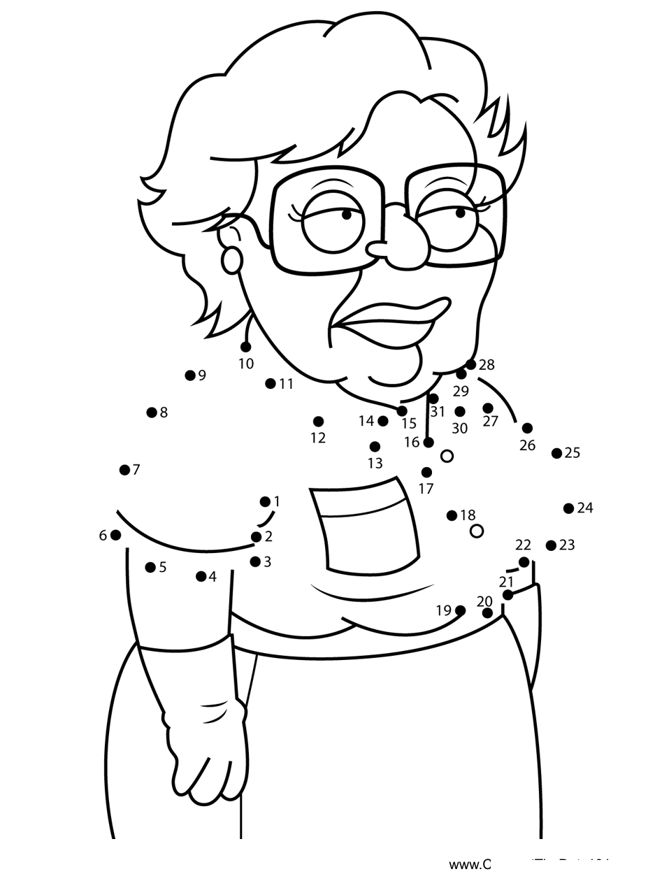 Consuela-De-La-Morrela-Family-Guy dot to dot worksheets