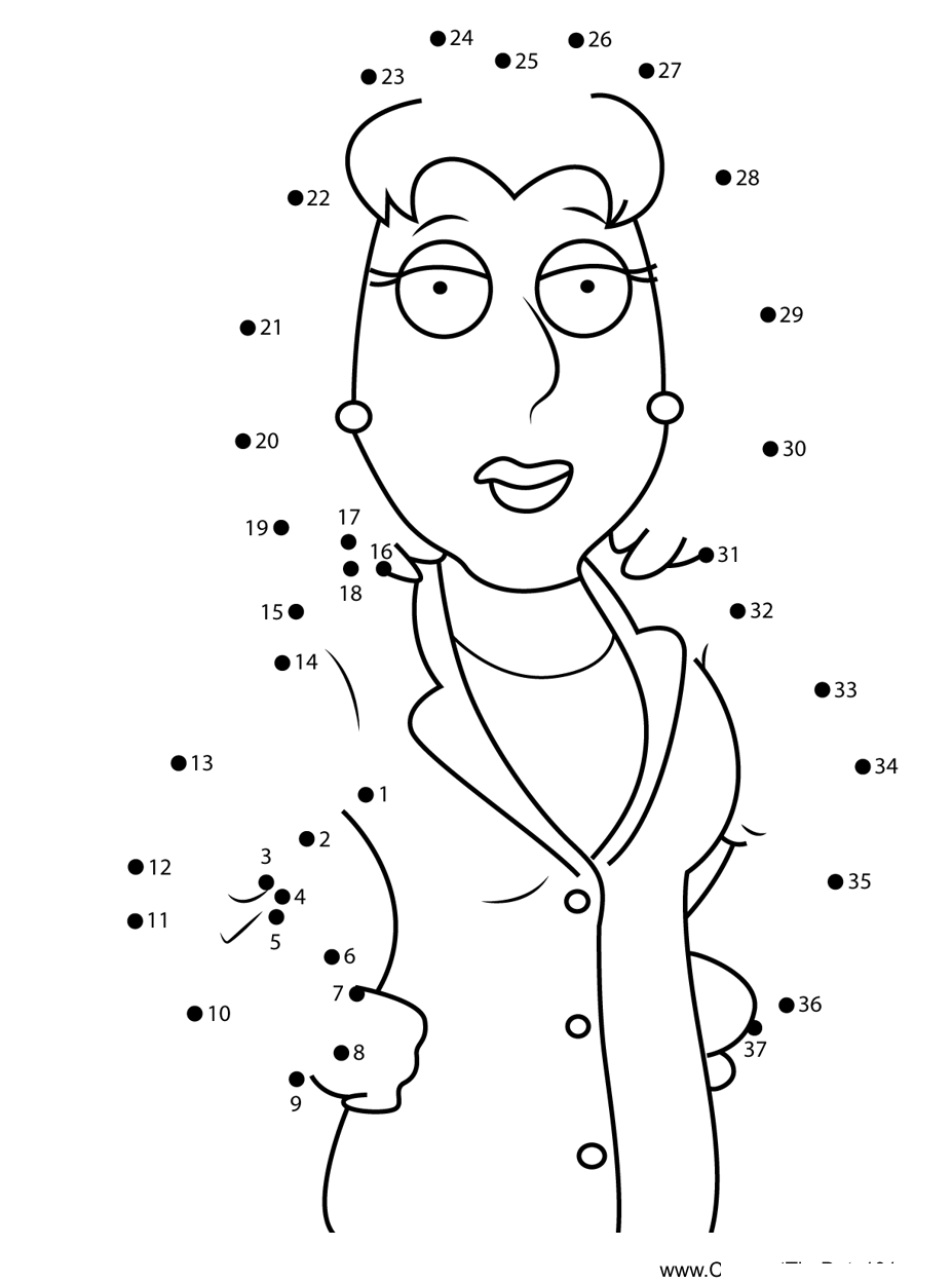 Diane-Simmons-Family-Guy printable dot to dot worksheet