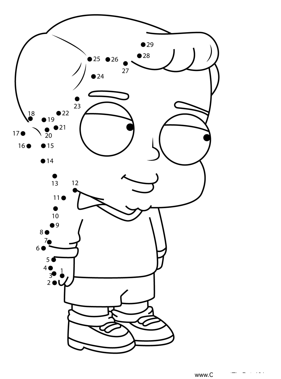 Doug-Whitty-Family-Guy printable dot to dot worksheet