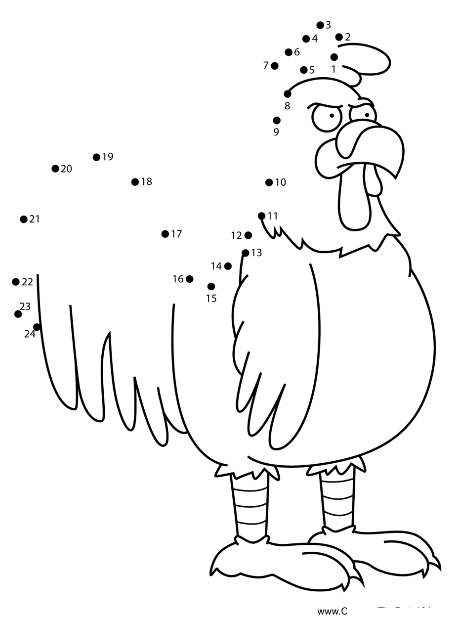 Giant-Chicken-Family-Guy printable dot to dot worksheet