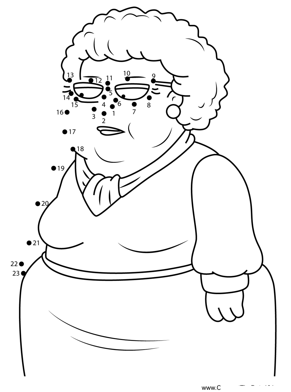 Helen-Schlotz-Family-Guy printable dot to dot worksheet