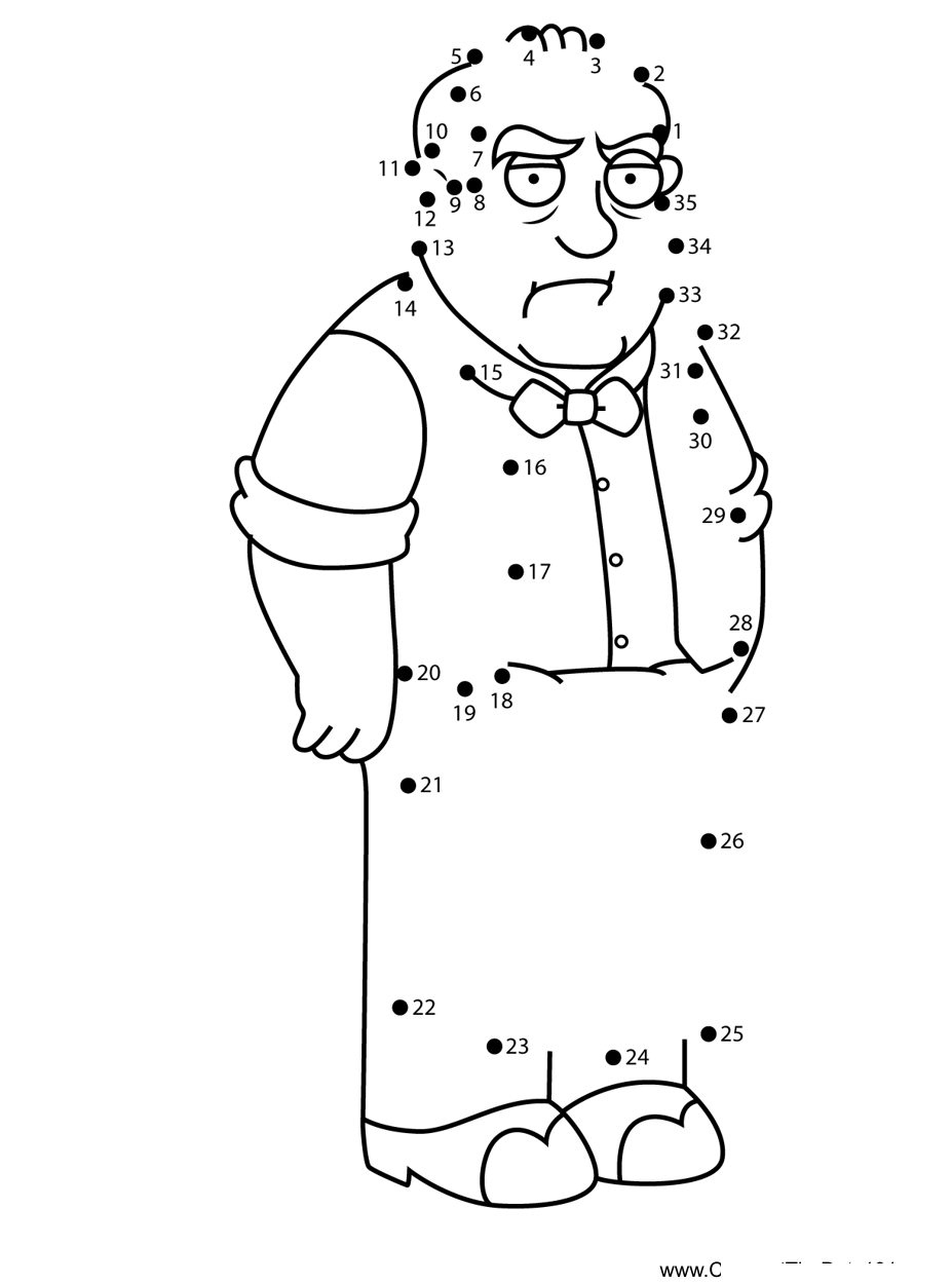 Horace-Family-Guy printable dot to dot worksheet