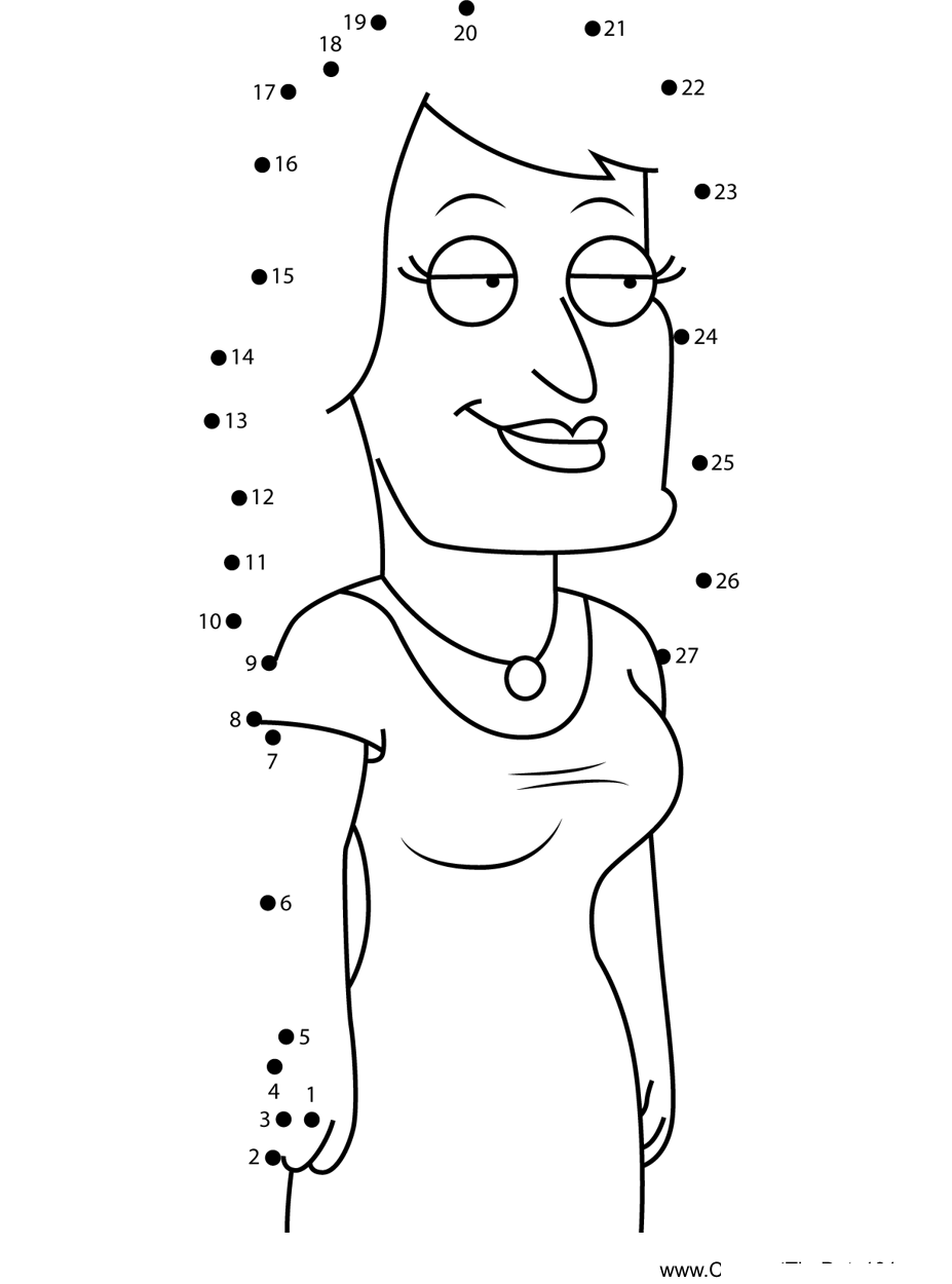 Ida-Davis-Family-Guy printable dot to dot worksheet