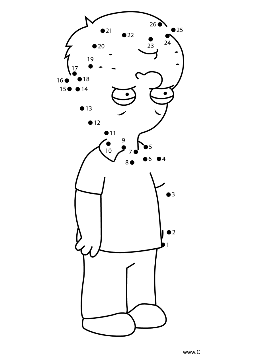 Jake-Tucker-Family-Guy printable dot to dot worksheet