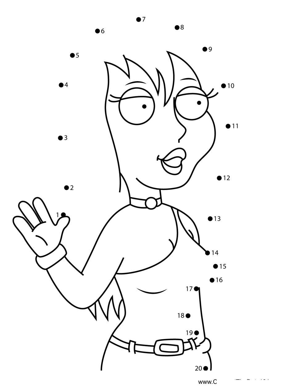 Jillian-Russel-Wilcox-Family-Guy dot to dot worksheets