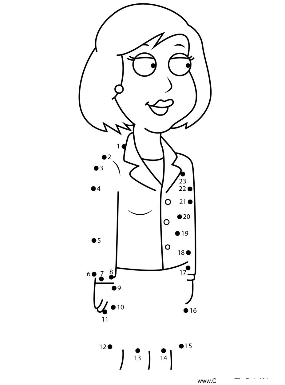 Joyce-Kinney-Family-Guy printable dot to dot worksheet