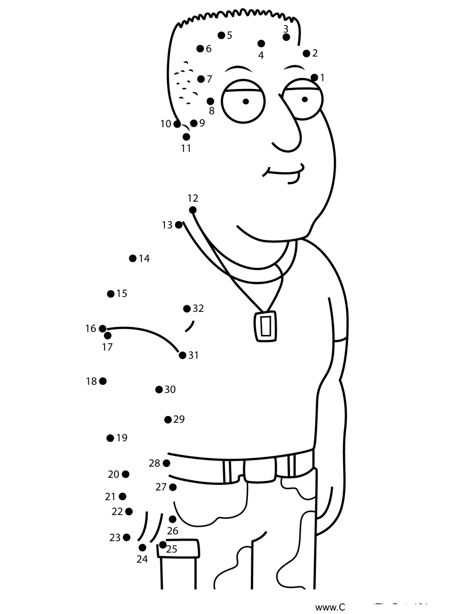 Kevin-Swanson-Family-Guy printable dot to dot worksheet