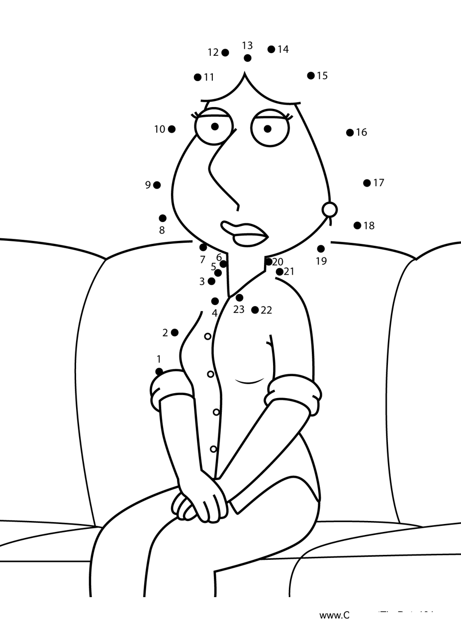 Lois-Griffin-Sitting-Family-Guy printable dot to dot worksheet