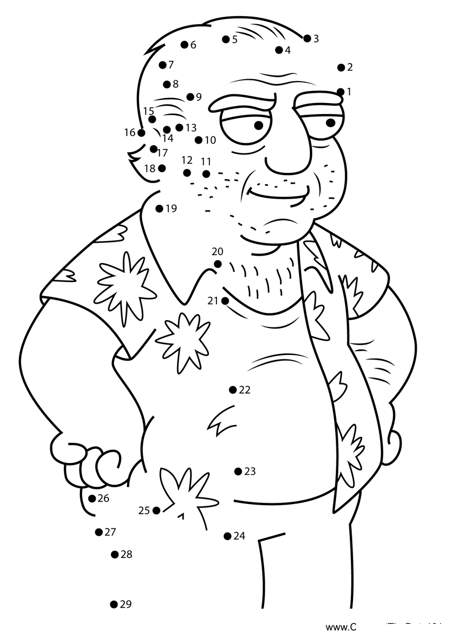 Lou-Spinazola-Family-Guy dot to dot worksheets