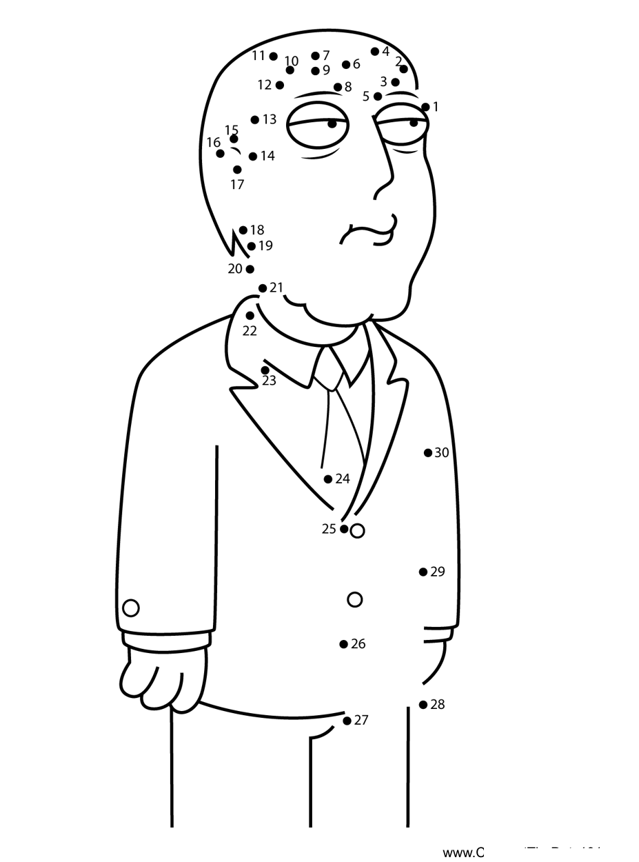 Mayor-Adam-West-Family-Guy dot to dot worksheets