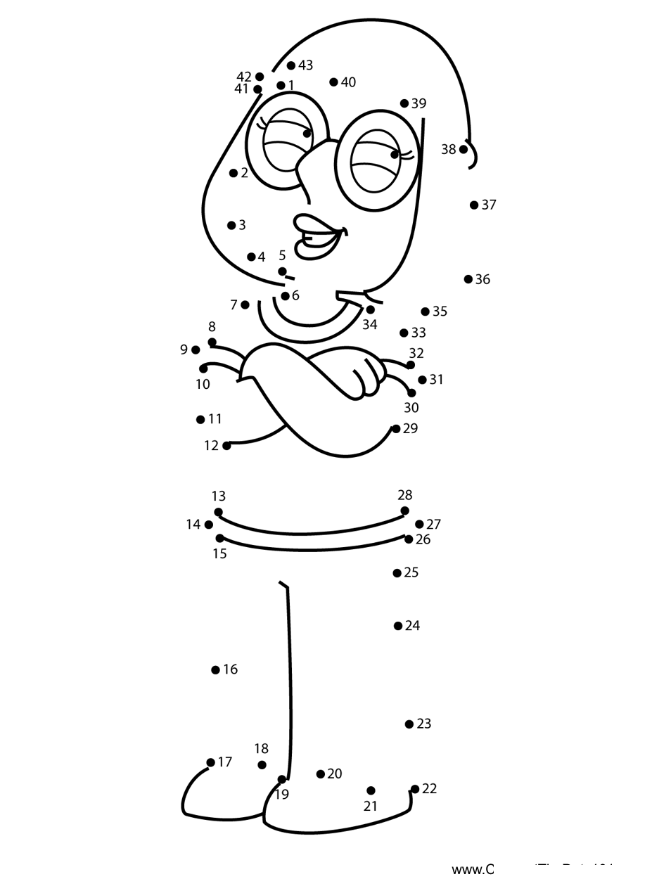 Meg-Griffin-Family-Guy printable dot to dot worksheet