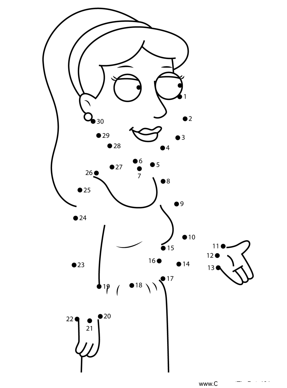 Miss-Tammy-Family-Guy printable dot to dot worksheet