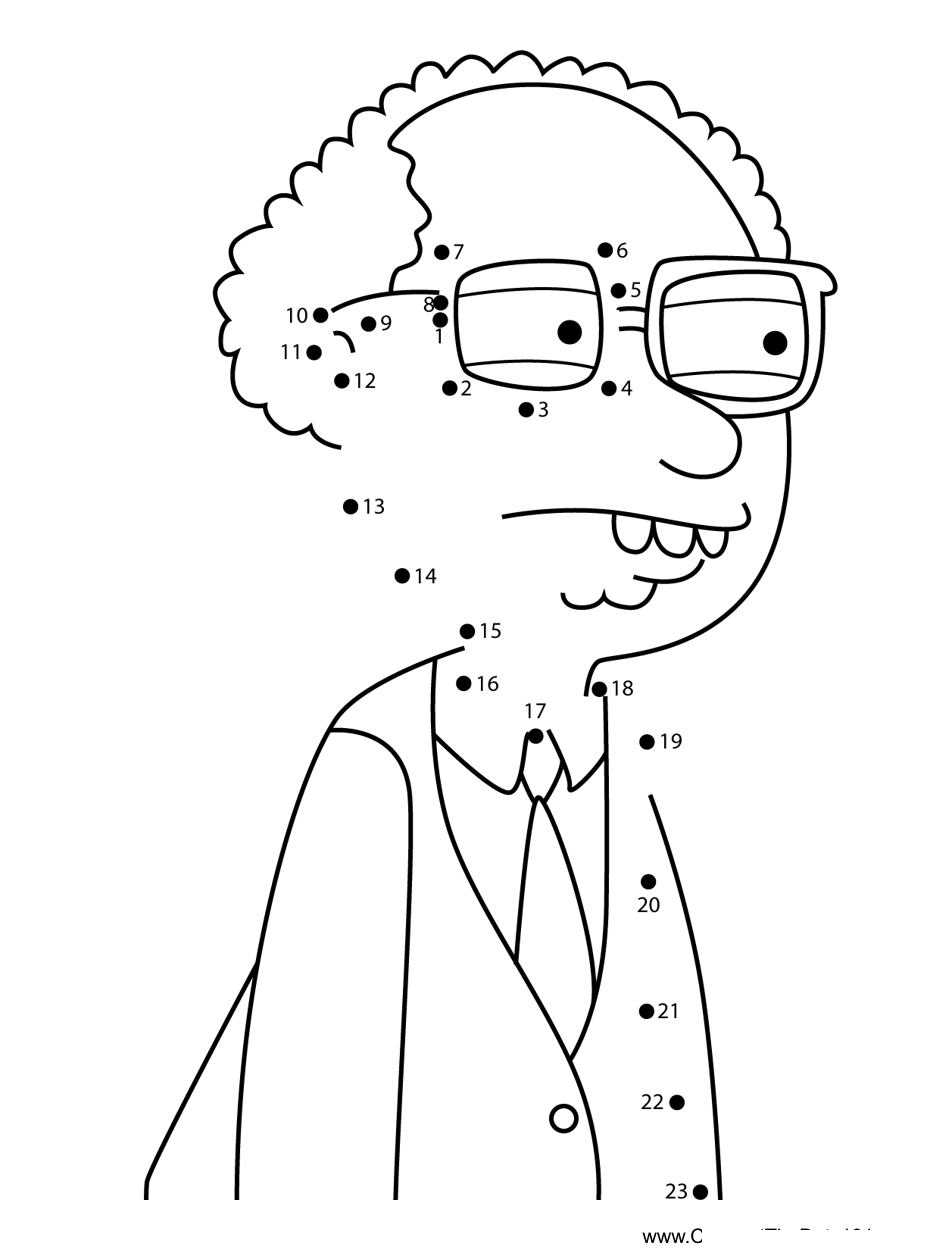 Mort-Goldman-Family-Guy printable dot to dot worksheet