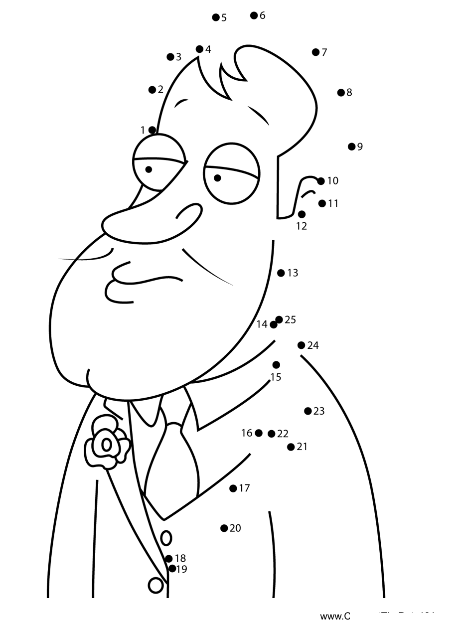 Mr-Weed-Family-Guy printable dot to dot worksheet