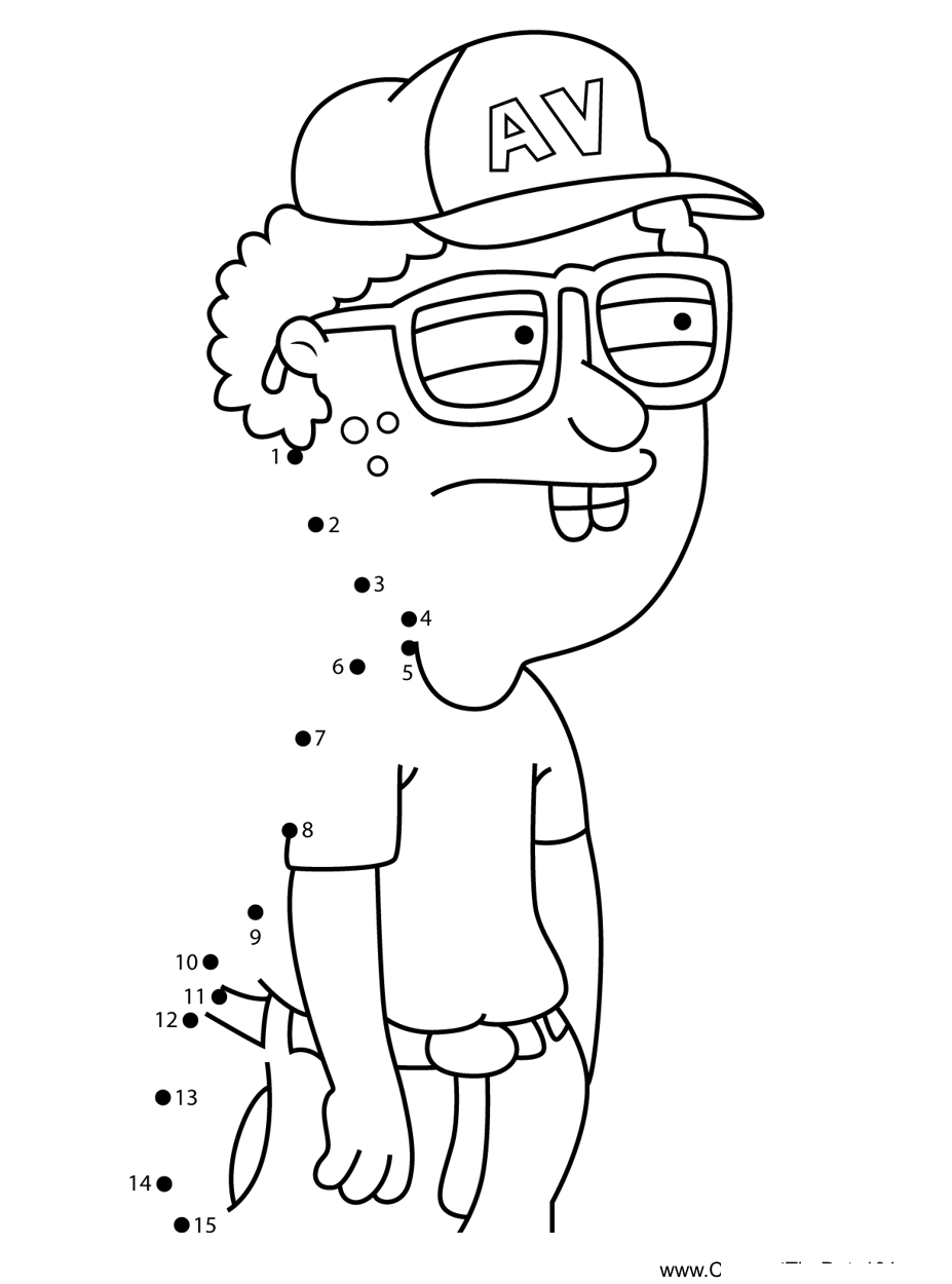 Neil-Goldman-Family-Guy printable dot to dot worksheet