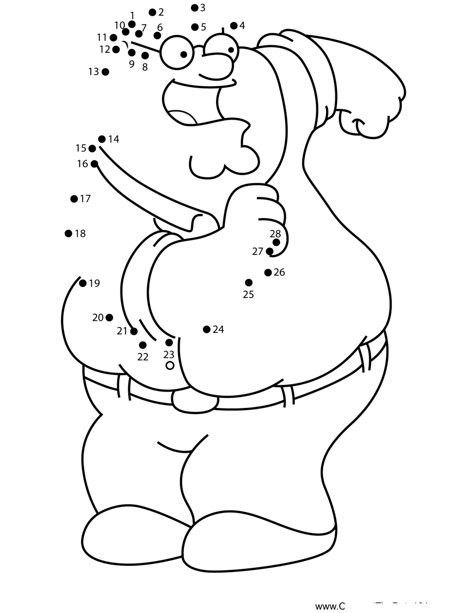 Peter-Griffin-Dancing-Family-Guy dot to dot worksheets