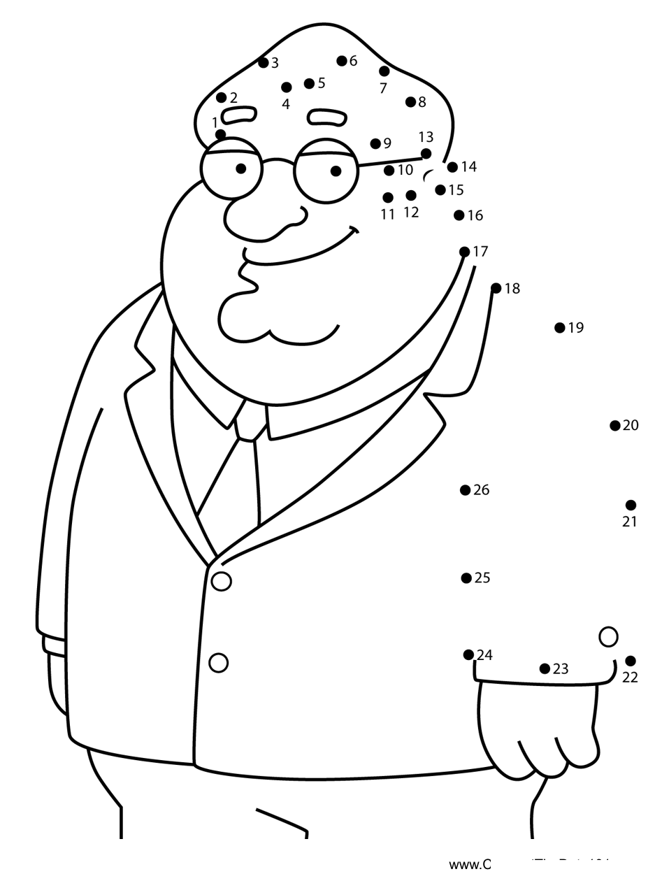 Principal-Shepherd-Family-Guy printable dot to dot worksheet