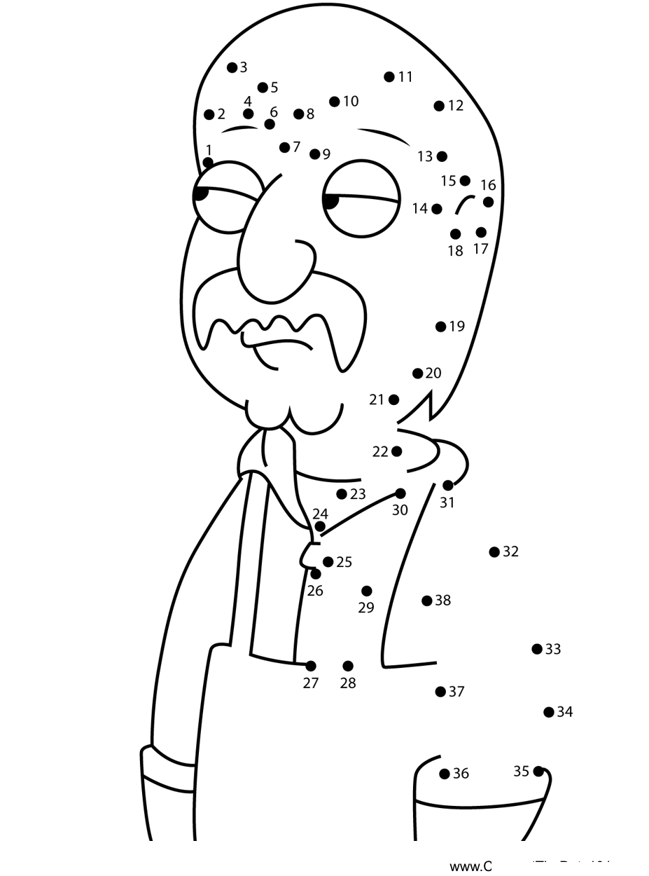 Santos-Family-Guy printable dot to dot worksheet