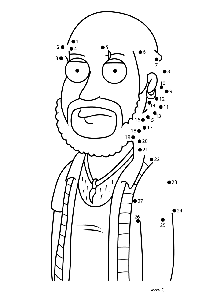 Stan-Thompson-Family-Guy dot to dot worksheets