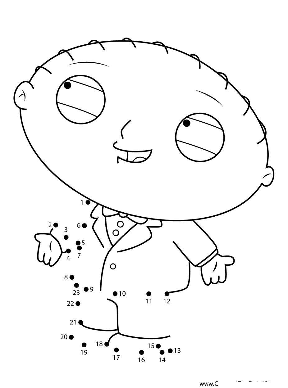 Stewie-Griffin-Wearing-Suit-Family-Guy printable dot to dot worksheet